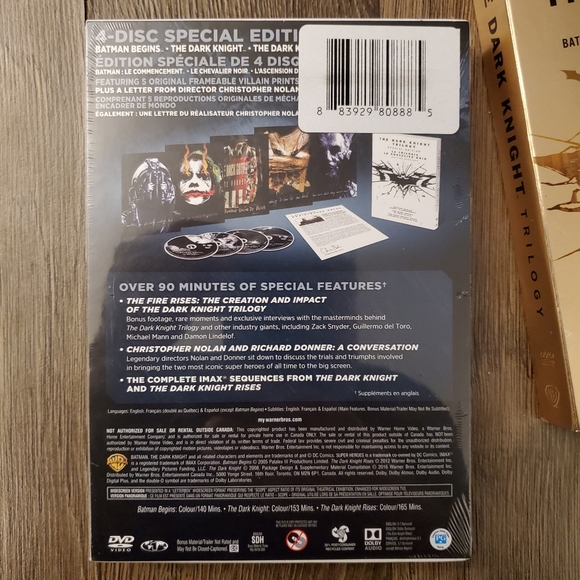 [New] Dark Knight Trilogy (Special Edition) (DVD) Warner Brothers 100 Edition - Picture 5 of 5